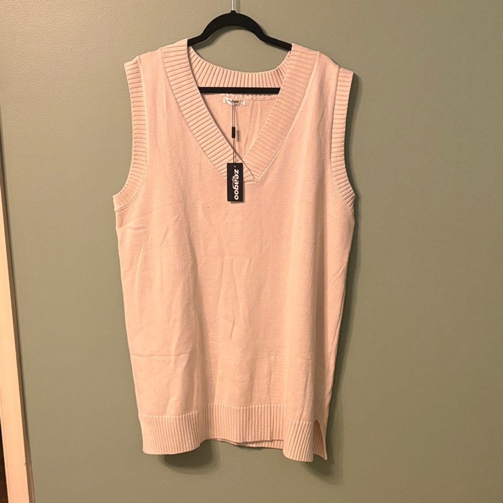 Zeagoo Cream Sleeveless dress